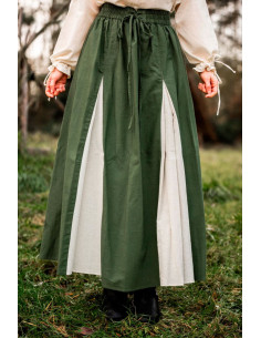 Gonna medievale modello Isabella, verde naturale 2