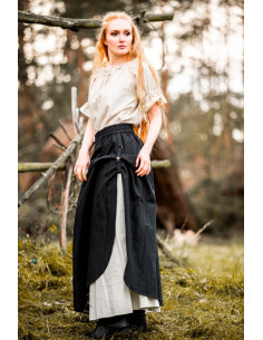 Gonna medievale modello Elise, nero-naturale