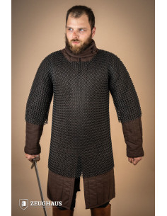 Cotta di maglia in acciaio brunito modello Haubergeon (10...