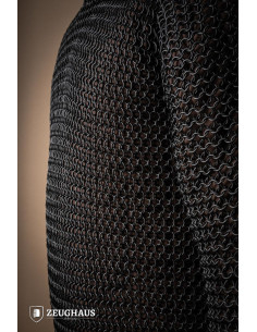 Cotta di maglia in acciaio brunito modello Haubergeon (10... 2