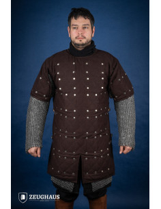 Brigantino medievale in acciaio dolce, colore marrone