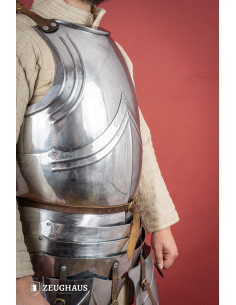 Pettorale medievale tedesco, XV secolo, acciaio lucido...