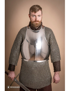 Pettorale mercenario medievale in acciaio lucido (1,6 mm.)