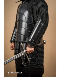 Bracciali guerrieri medievali in acciaio brunito (27 cm.) 2