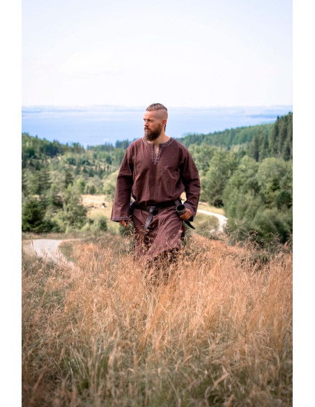 Tunica medievale Halvor, marrone scuro