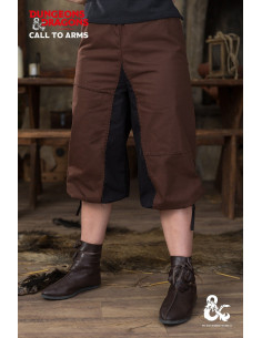 Pantaloni medievali barbarici in cotone, colore marrone-nero