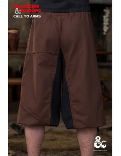 Pantaloni medievali barbarici in cotone, colore marrone-nero 2
