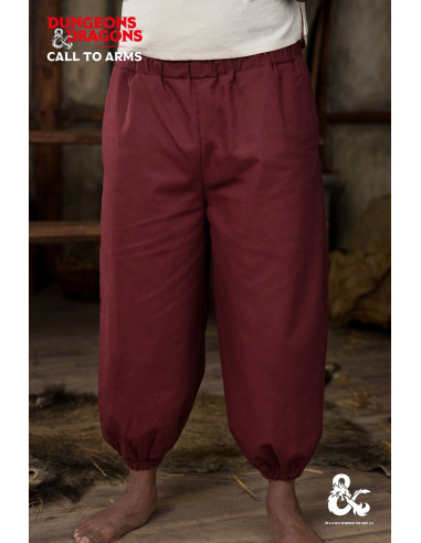 Pantaloni da monaco medievali, colore bordeaux