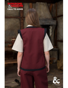 Gilet da monaco medievale, bordeaux-nero 2