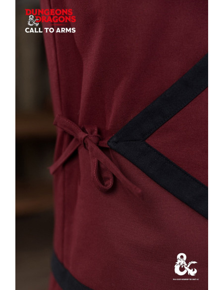 Gilet da monaco medievale, bordeaux-nero