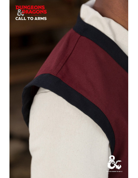 Gilet da monaco medievale, bordeaux-nero