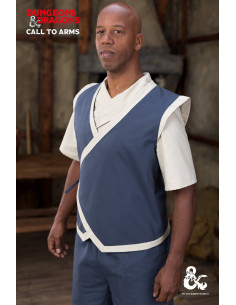 Gilet da monaco medievale, colore blu naturale