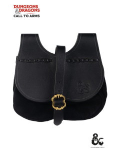 Borsa medievale in pelle modello Kidney, nera