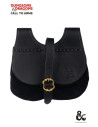Borsa medievale in pelle modello Kidney, nera