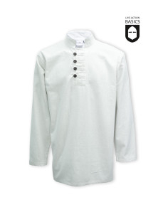 Camicia con bottoni medievale, bianco naturale