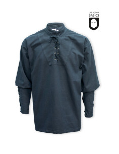 Camicia da pirata in cotone nero