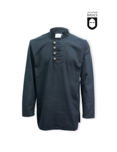 Camicia con bottoni medievale, nera