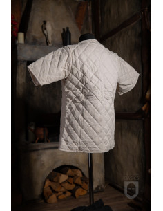 Gambeson medievale imbottito a maniche corte, bianco... 2