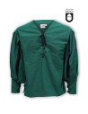 Camicia medievale Lansquenete, verde-nera