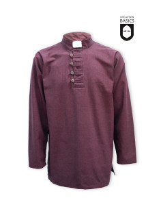 Camicia con bottoni medievale, marrone