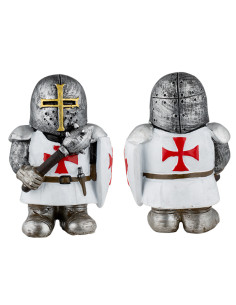 Figura templare in resina con scudo e mazza (10 cm.)