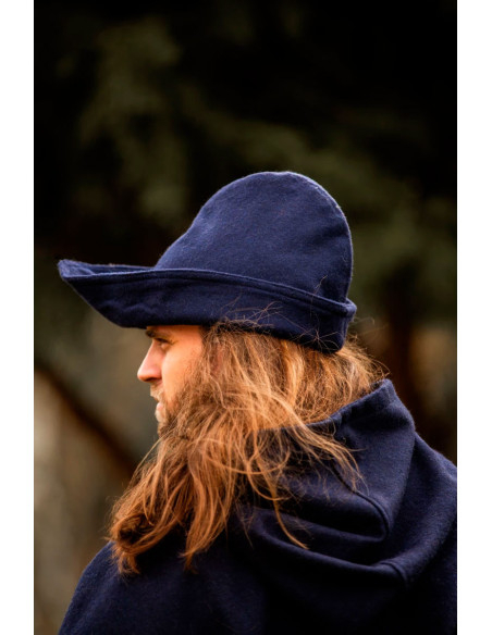 Cappello Robin Hood in lana blu