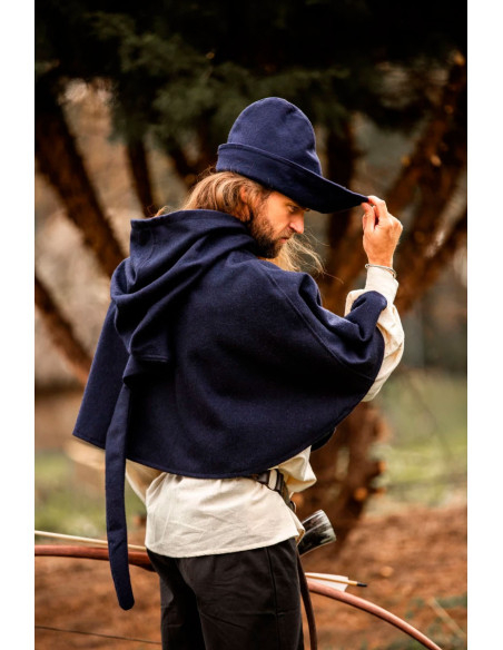 Cappello Robin Hood in lana blu