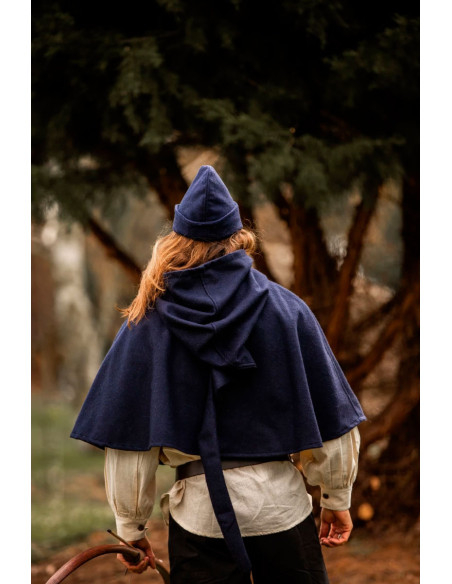 Cappello Robin Hood in lana blu