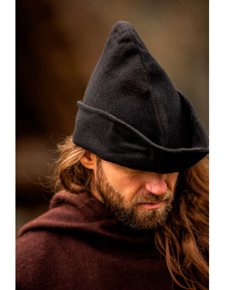 Cappello Robin Hood in lana nera