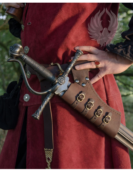 Baldacchino medievale in cuoio per...