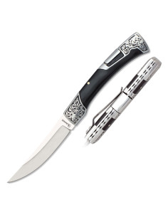 Coltello marca Albainox resina nera decorata (21,3 cm.)