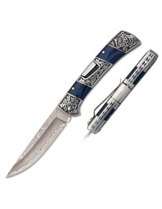 Coltello marca Albainox damasco blu stamina (21,8 cm.)