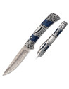 Coltello marca Albainox damasco blu stamina (21,8 cm.)