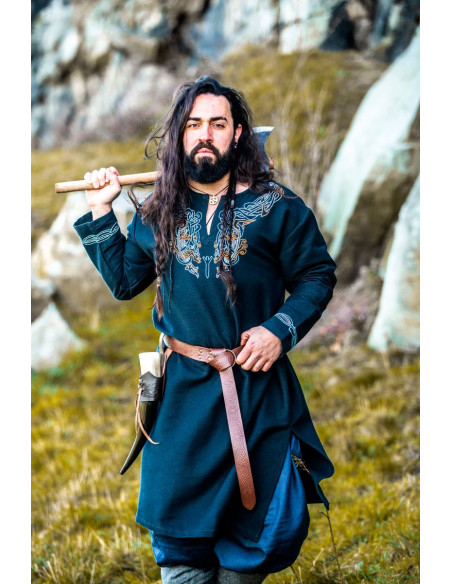 Cintura in pelle con stampa celtica,...