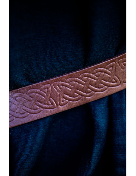 Cintura in pelle con stampa celtica,...