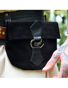 Borsa medievale in pelle modello Will, nera