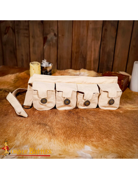 Cintura Druid con 4 tasche in cotone