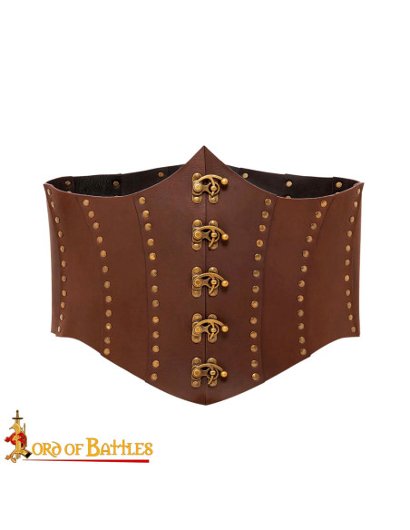 Corsetto in pelle marrone Pirate Anne...