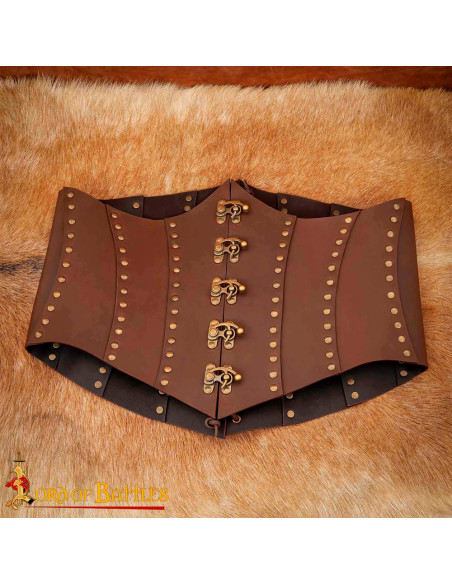 Corsetto in pelle marrone Pirate Anne...
