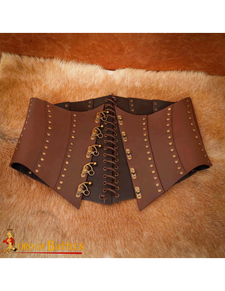 Corsetto in pelle marrone Pirate Anne...