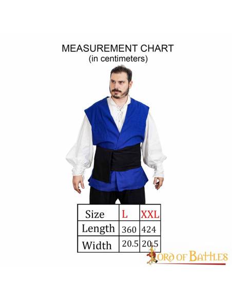 Cintura medievale in tela nera pirata