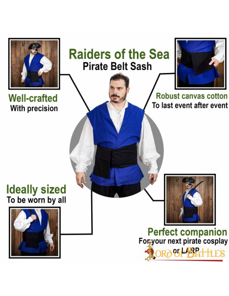 Cintura medievale in tela nera pirata