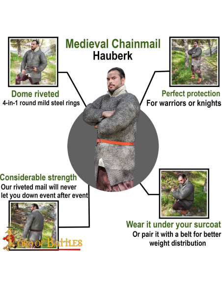 Anelli tondi in cotta di maglia in...