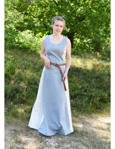 Abito medieval senza maniche modello Jarle, blu-naturale 2