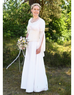 Abito da sposa medievale con corpetto, bianco naturale 2