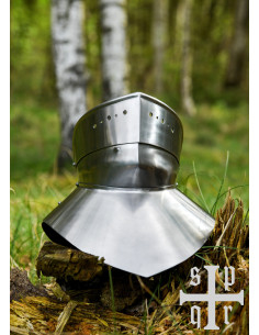 Gorgiera medievale in acciaio del Basso Medioevo (1,6 mm.) 2