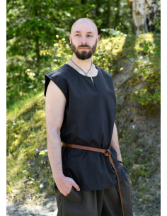 Tunica medieval senza maniche modello Clement, blu scuro 2