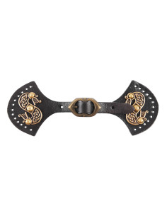 Chiusura di mantello medievale in pelle modello draghi 2