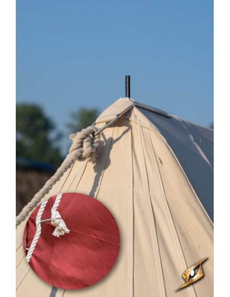 Tenda rossa medievale per guerrieri,...