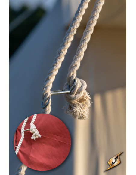 Tenda rossa medievale per guerrieri,...